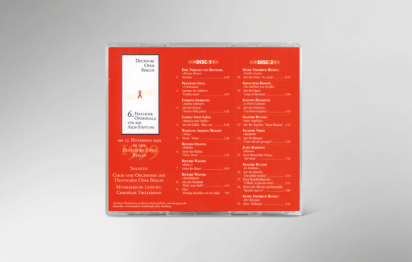 Rückseite der CD zur 6. festlichen Operngala mit allen Titeln und Interpreten