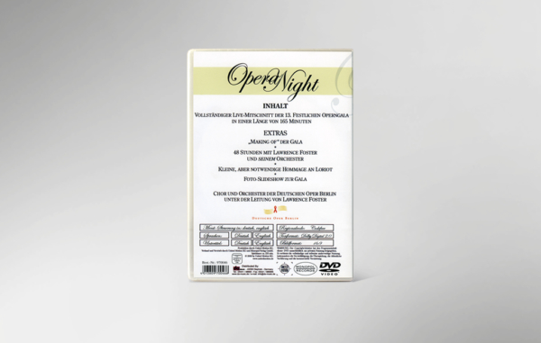 Rückseite der DVD zur 13. festlichen Operngala mit allen Titeln und Interpreten
